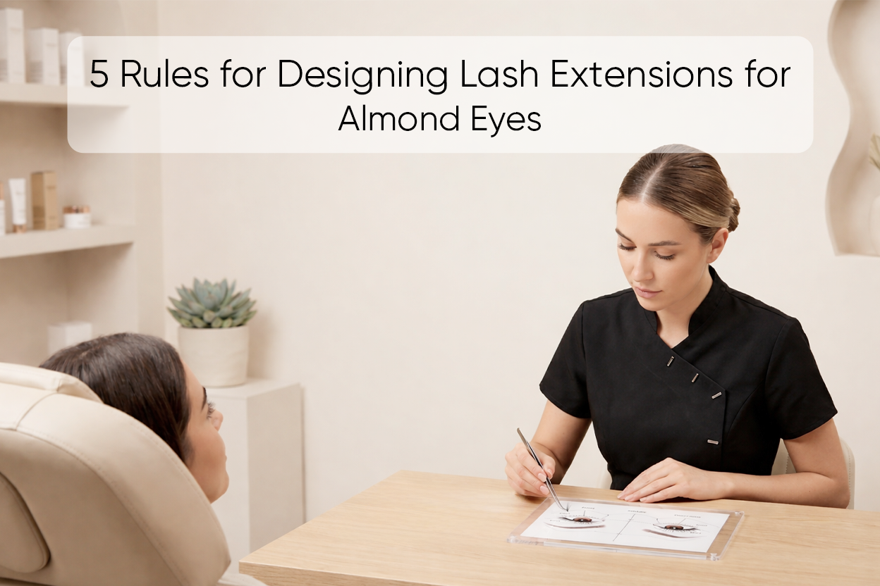 Lashes extensions for almond eyes