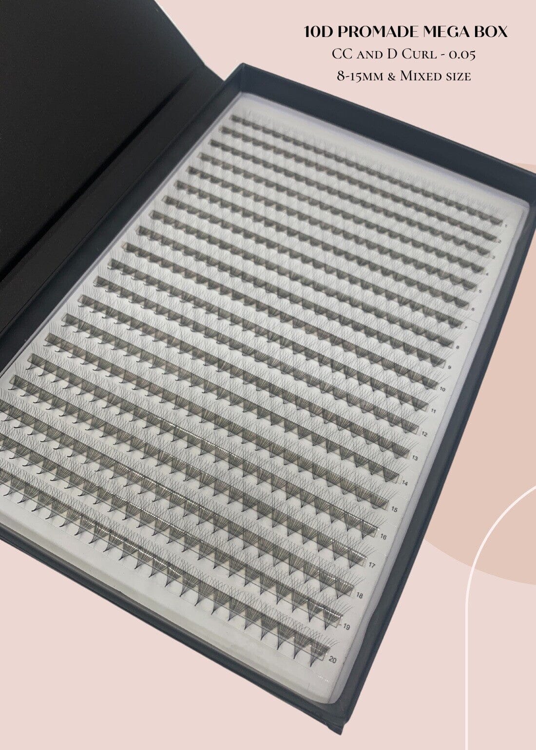 10D Promade Mega Black Box - 500 fans - #tag1# - Lashly Beauty