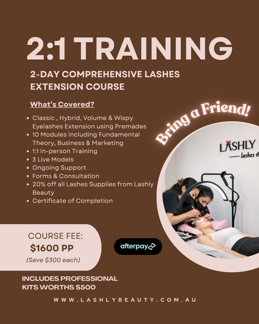 2-Day 2:1 TRAINING - COMPREHENSIVE LASHES EXTENSION (For 2 Students)