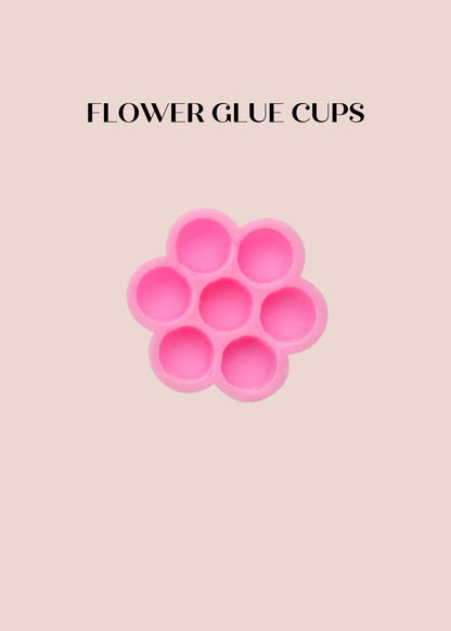 Pink Flower Glue Cups - #tag1# - Lashly Beauty 
